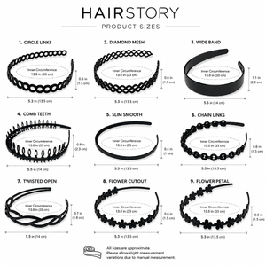 HAIRSTORY 4152-Y4158 Black Collection Multi-Design Headbands