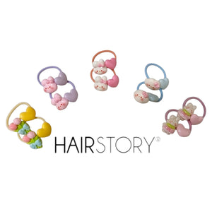 HAIRSTORY Kawaii Bear & Heart Hair Ties