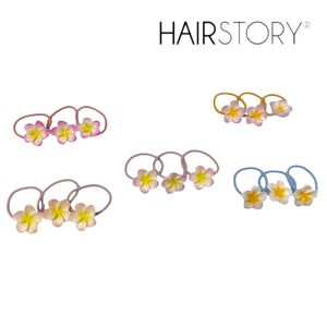 HAIRSTORY Plumeria Flower Charm Hair Ties