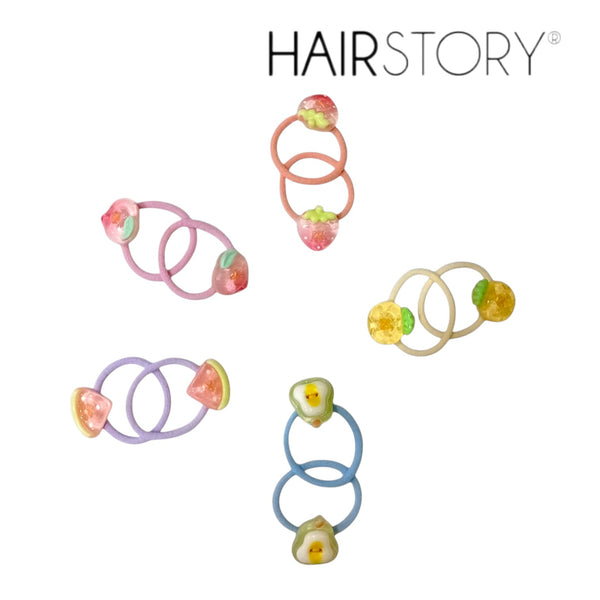 HAIRSTORY Assorted Fruit Charm Hair Ties