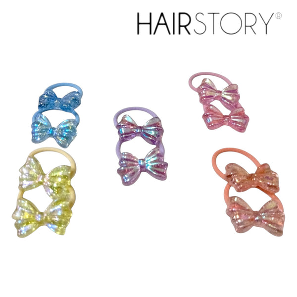 HAIRSTORY Bow Glittered Charm Hair Tie