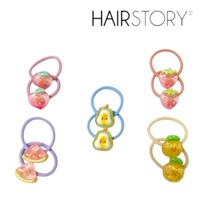 HAIRSTORY Assorted Fruit Charm Hair Ties