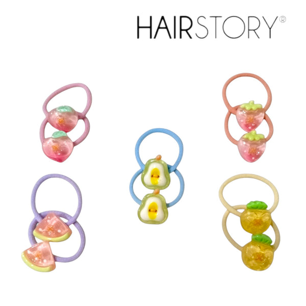 HAIRSTORY Assorted Fruit Charm Hair Ties