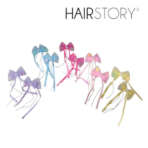 HAIRSTORY Butterfly Bow with Pearl & Ribbon Details Hair Clip