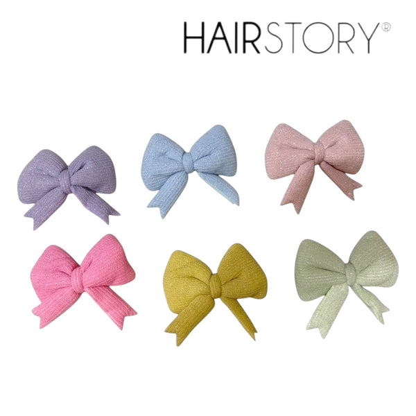 HAIRSTORY Cute Pastel Color Lurex Fabric Hair Clip