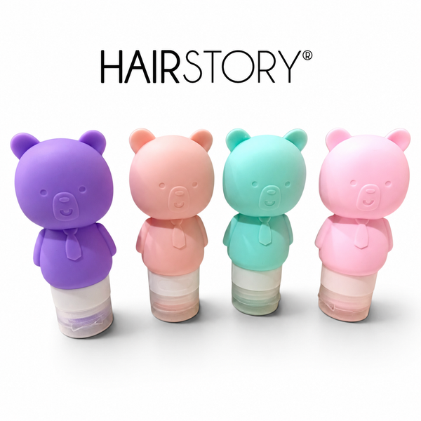 HAIRSTORY 6161B Squeezable Travel Bottle Bear W/Suction 60 ML Random Color