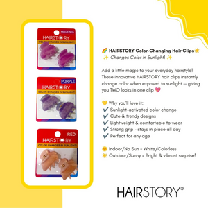 HAIRSTORY CCAH-007 Sun UV Color Changing Acrylic Arc Hair Clamp 3.5cm