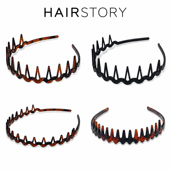 HAIRSTORY  B70-B71 Black & Brown Collection Multi-Design Headband