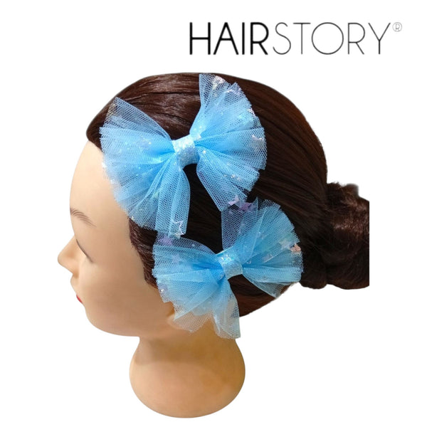 HAIRSTORY Cute Bow Star Glittered Hair Clip