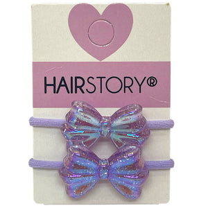 HAIRSTORY Bow Glittered Charm Hair Tie