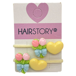 HAIRSTORY Kawaii Bear & Heart Hair Ties