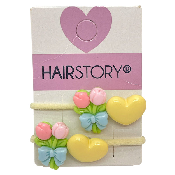 HAIRSTORY Kawaii Bear & Heart Hair Ties