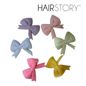 HAIRSTORY Cute Pastel Color Lurex Fabric Hair Clip