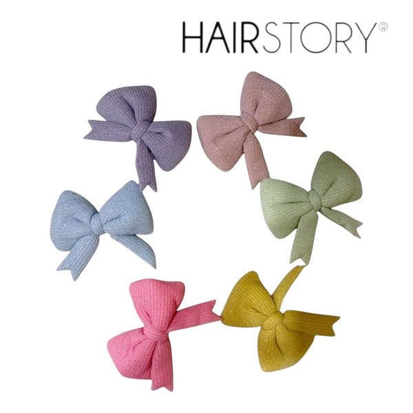 HAIRSTORY Cute Pastel Color Lurex Fabric Hair Clip