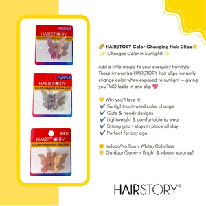 HAIRSTORY CCAH-0013 Sun UV Color Changing Acrylic Butterfly Clamp