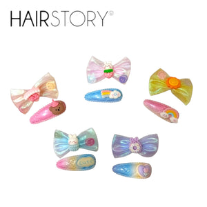 HAIRSTORY Cute Character Bow & Hair Clip Set