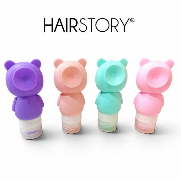 HAIRSTORY 6161B Squeezable Travel Bottle Bear W/Suction 60 ML Random Color