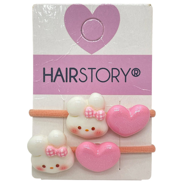 HAIRSTORY Kawaii Bear & Heart Hair Ties