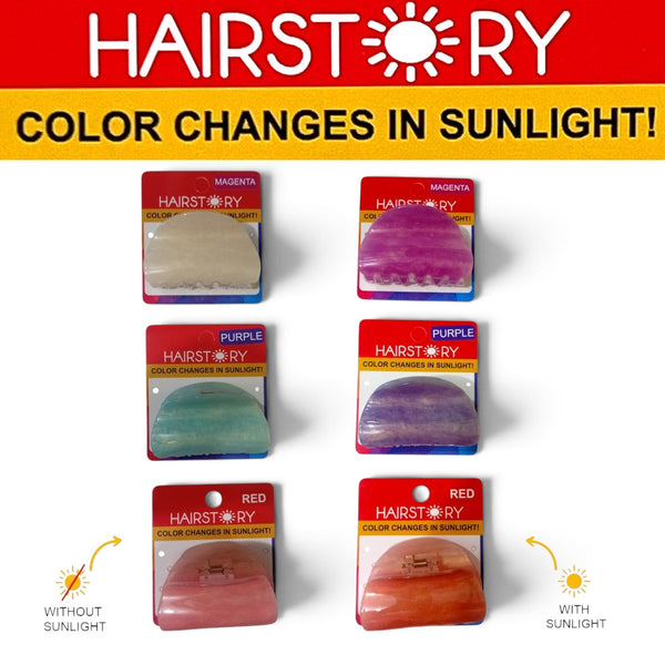 HAIRSTORY CCAH-010  Sun UV Color Changing Acrylic Cloud Clamp