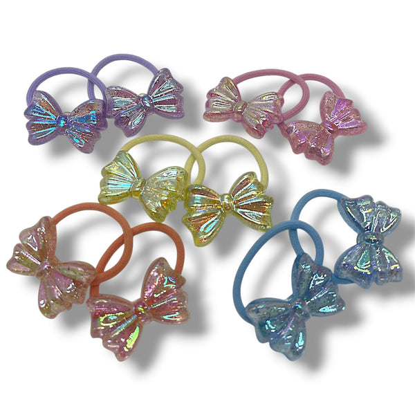 HAIRSTORY Bow Glittered Charm Hair Tie