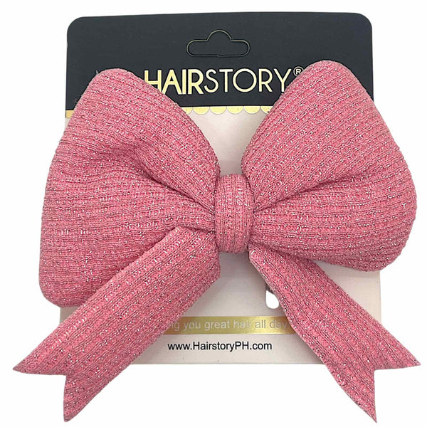 HAIRSTORY Cute Pastel Color Lurex Fabric Hair Clip