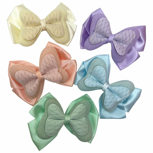 HAIRSTORY Double Layered Bow Diamond Patterned