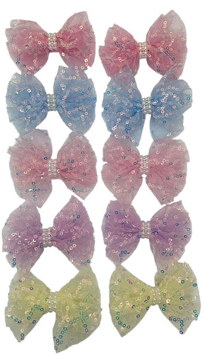 HAIRSTORY Sparkle Sequin Bow Hair Clips