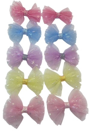 HAIRSTORY Cute Bow Star Glittered Hair Clip