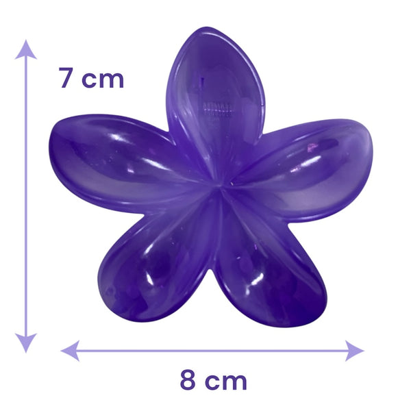 HAIRSTORY Sun UV Color Changing Double Sided Plumeria Flower Hair Clip Clamp with Paint Splash Center