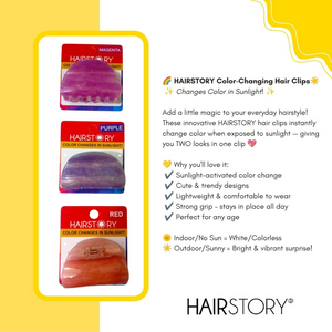 HAIRSTORY CCAH-010  Sun UV Color Changing Acrylic Cloud Clamp