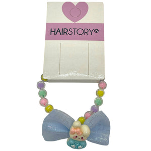 HAIRSTORY 2in1 Bracelet Hair ties Pastel Beads Ribbon W/ Bunny Charms