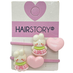 HAIRSTORY Kawaii Bear & Heart Hair Ties
