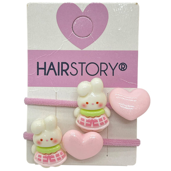 HAIRSTORY Kawaii Bear & Heart Hair Ties