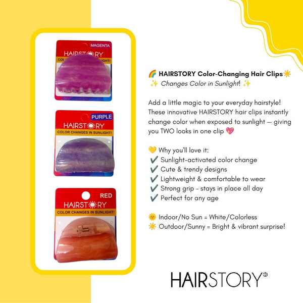 HAIRSTORY CCAH-010  Sun UV Color Changing Acrylic Cloud Clamp