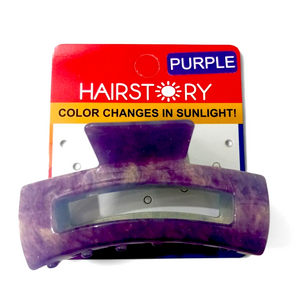 HAIRSTORY Sun UV Color Changing Acrylic Square Hollow Out Clamp 8CM