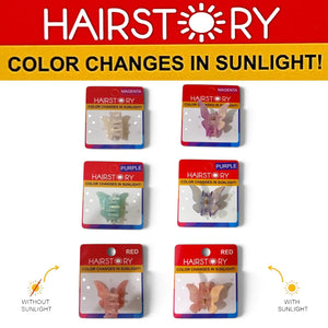 HAIRSTORY CCAH-0013 Sun UV Color Changing Acrylic Butterfly Clamp