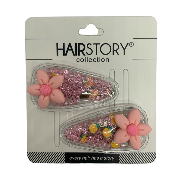 HAIRSTORY Transparent Flower Snap Clip (A8)