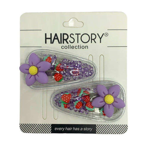 HAIRSTORY Transparent Flower Snap Clip (A8)