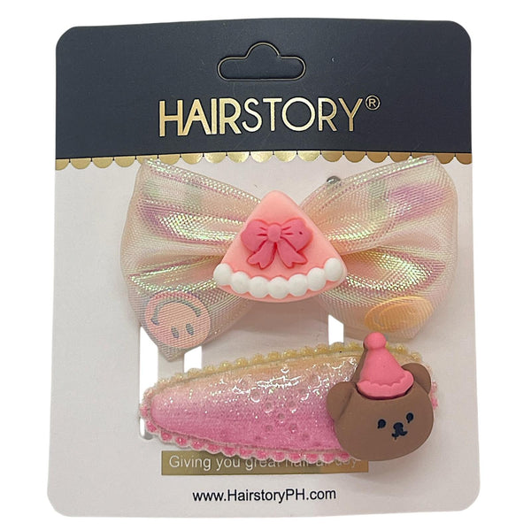 HAIRSTORY Cute Character Bow & Hair Clip Set