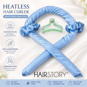 HAIRSTORY Heatless Lazy Curling Rod Headband W/Clip Random Color