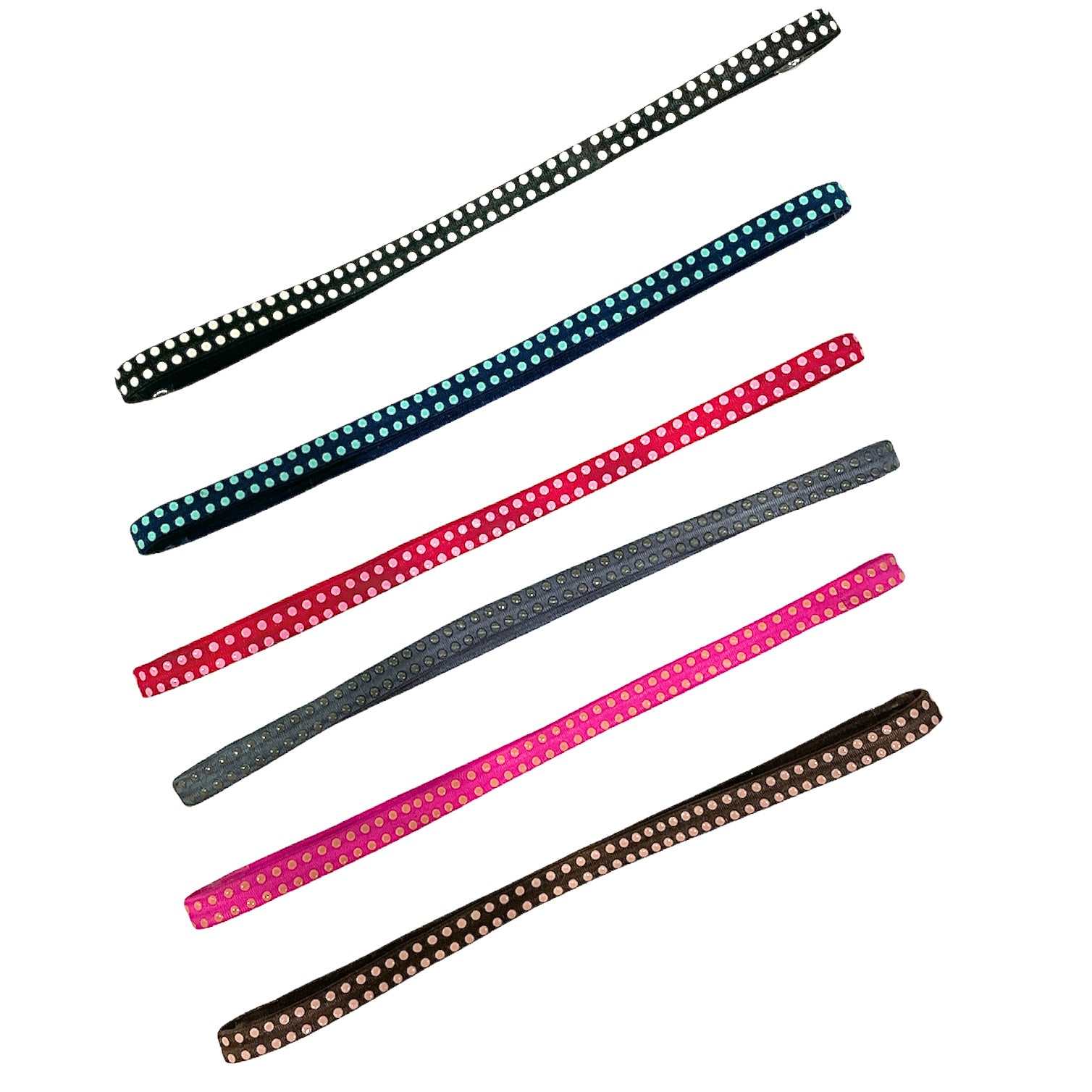 Non-slip Grip Dotted Elastic Headband (Pack of 2 pcs)