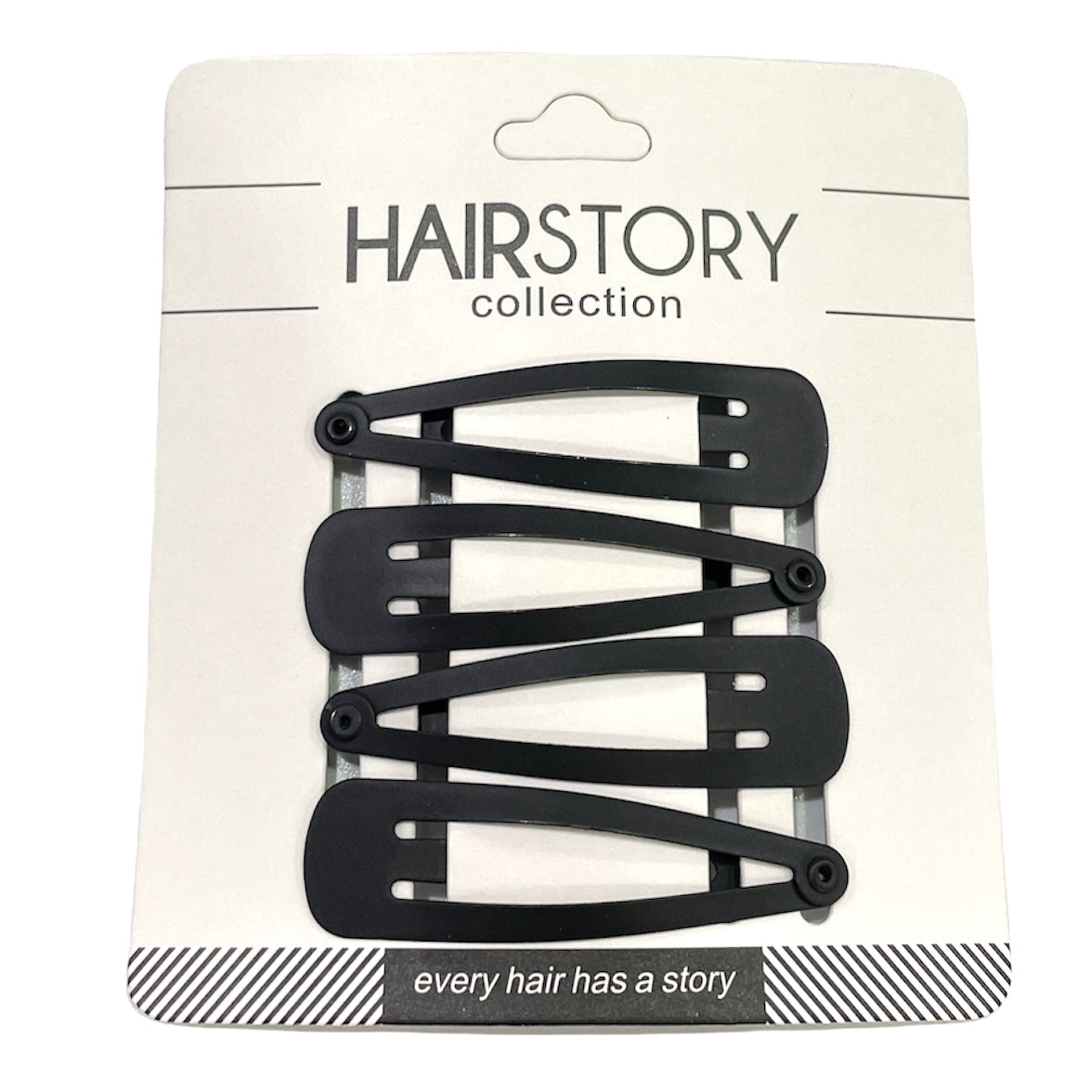 Classic Matte Black Metal Snap Clip (Pack of 4 pcs)