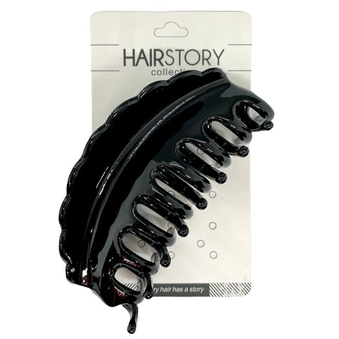 Large Black Scallop Hair Claw Clamp Clip