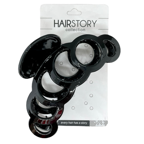 Large Black Rings Cutout Hair Claw Clamp Clip